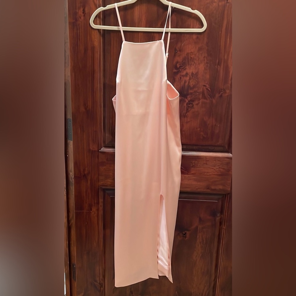 SOLD Gorgeous Silk Satin Baby Pink 90s Style Slip dress by designer Karla Špetić